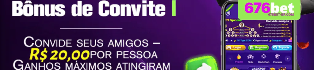 Banner de promoções no app 676BET cassino.